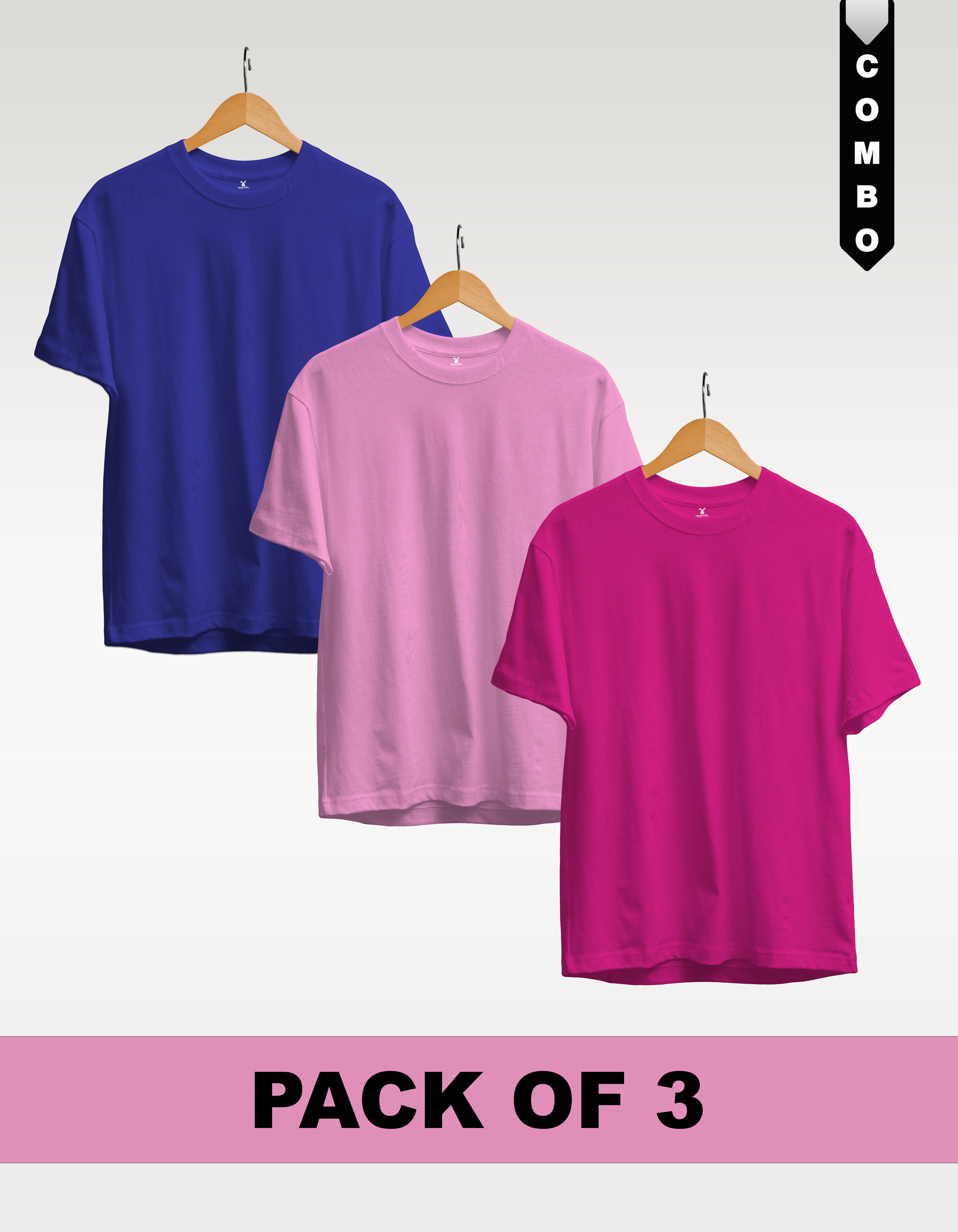Regular T-Shirt Combo Pack of 3 -Royal Blue