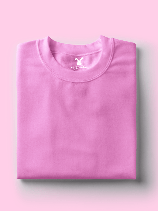 Solids/Plain T-Shirts - Baby Pink Unisex Oversized