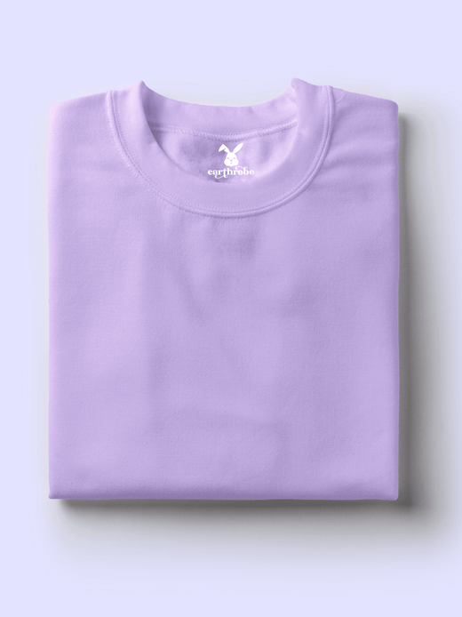 Solids/Plain T-Shirts - Lavender Unisex Oversized