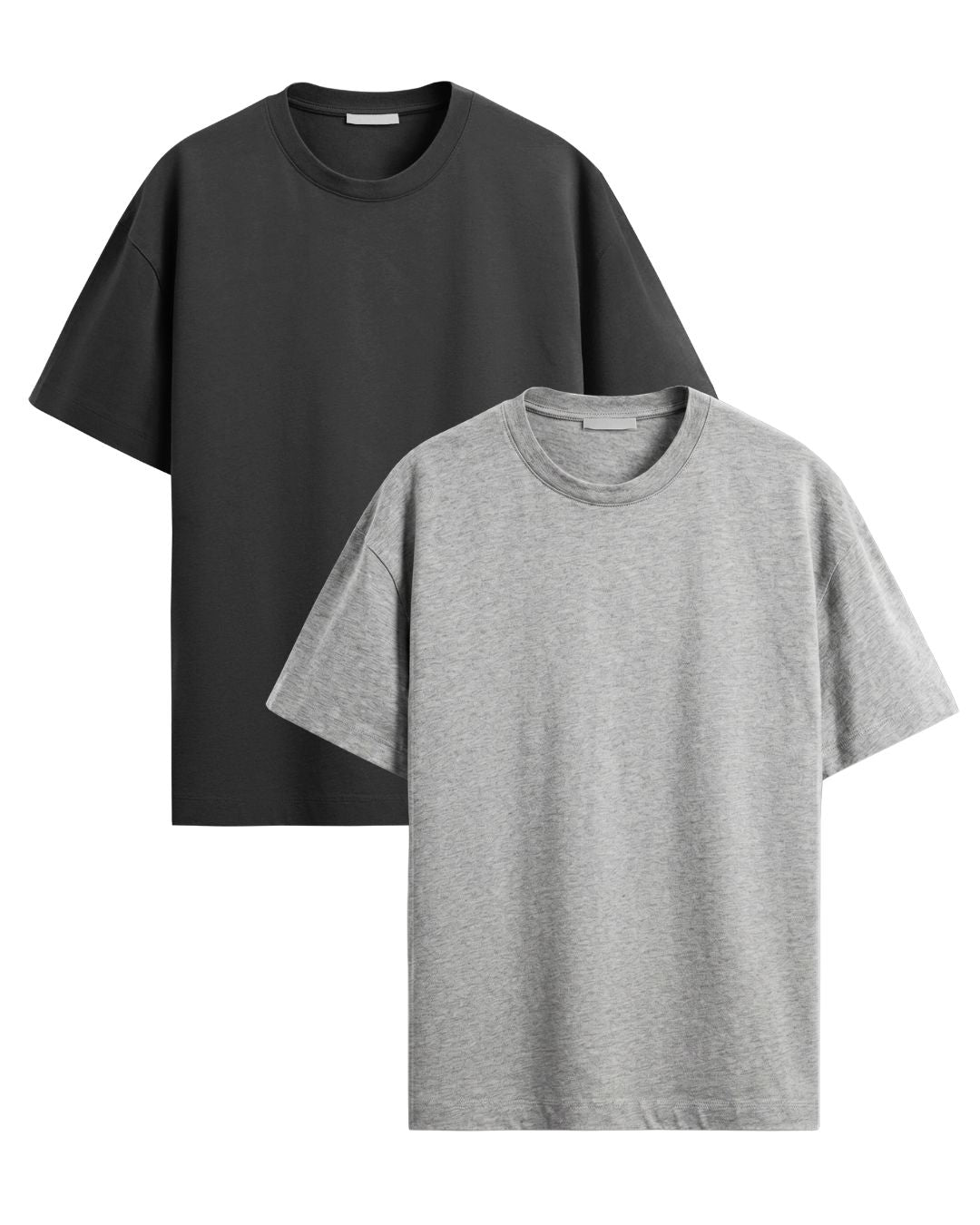 Regular T-Shirt Combo Pack of 2 - Grey Melange