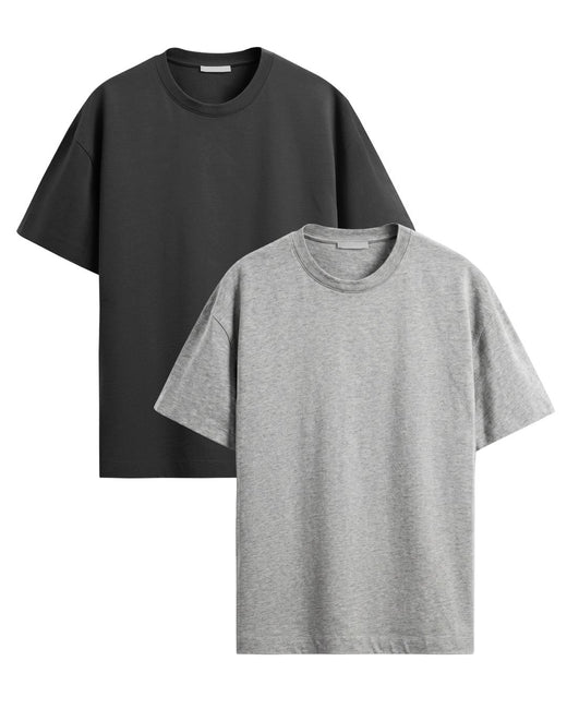 Regular T-Shirt Combo Pack of 2 - Grey Melange