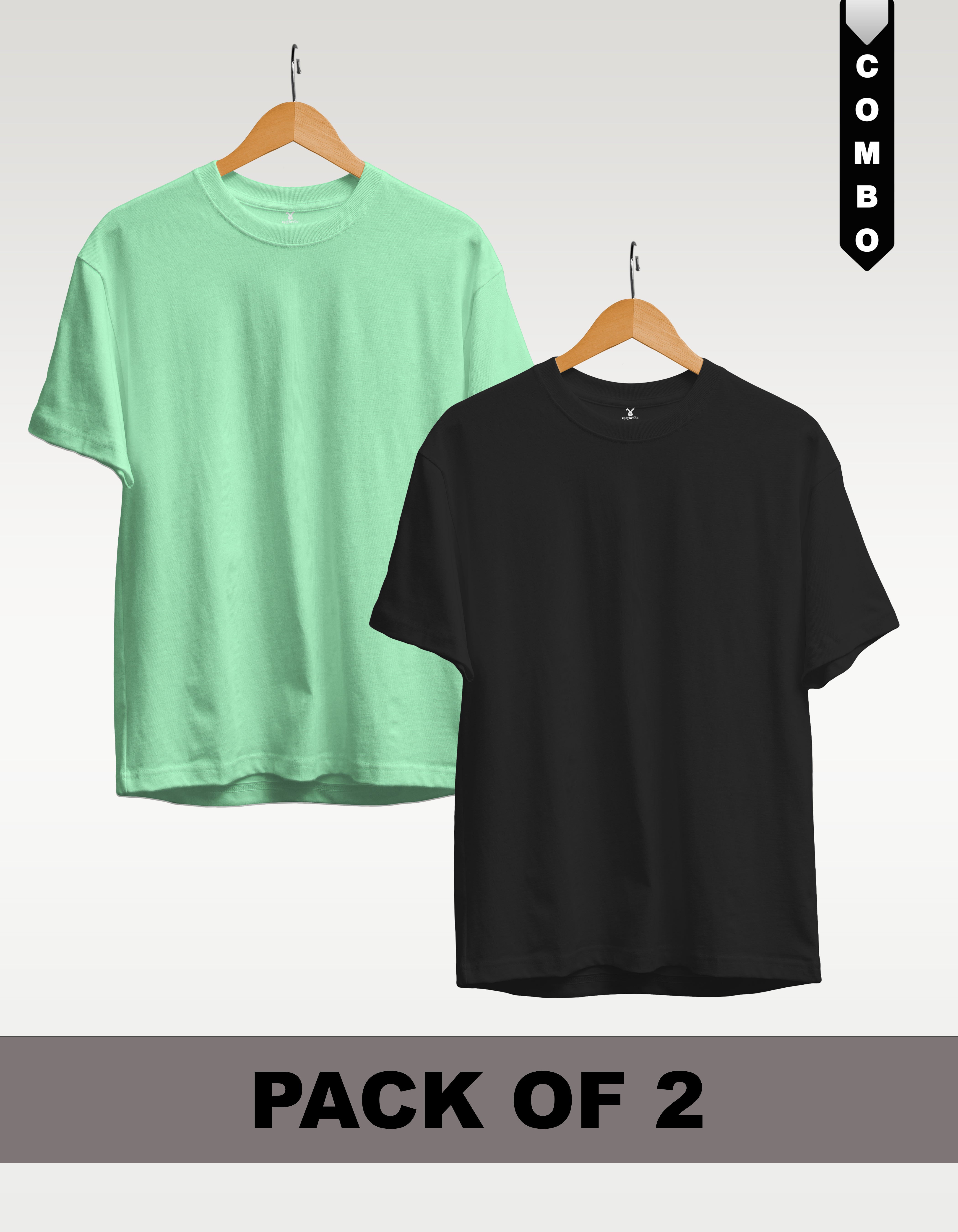 Regular T-Shirt Combo Pack of 2 - Mint Green