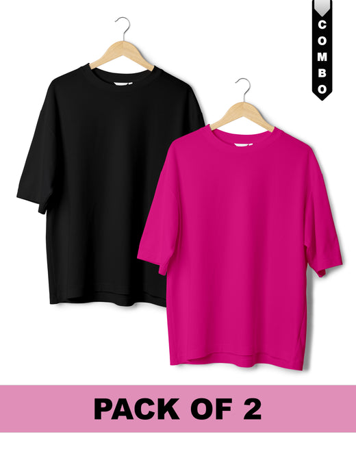 Oversized T-Shirt Combo Pack of 2 - Black