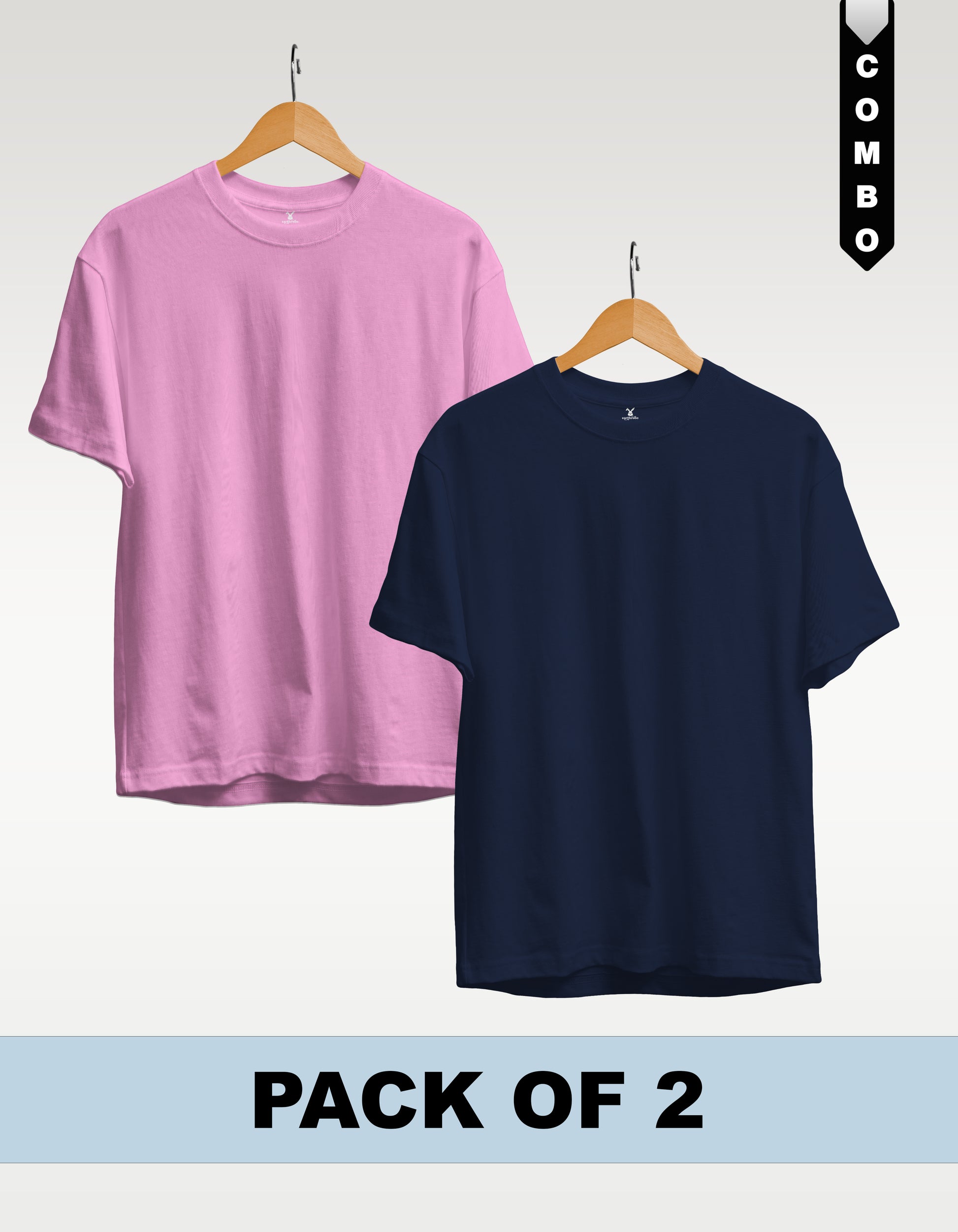 Regular T-Shirt Combo Pack of 2 -Baby Pink