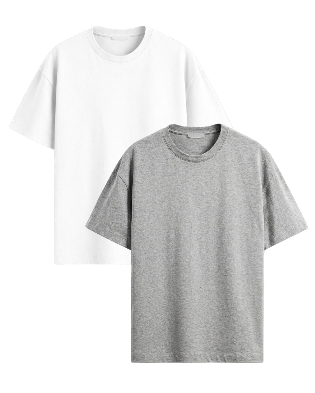 Regular T-Shirt Combo Pack of 2 - Grey Melange