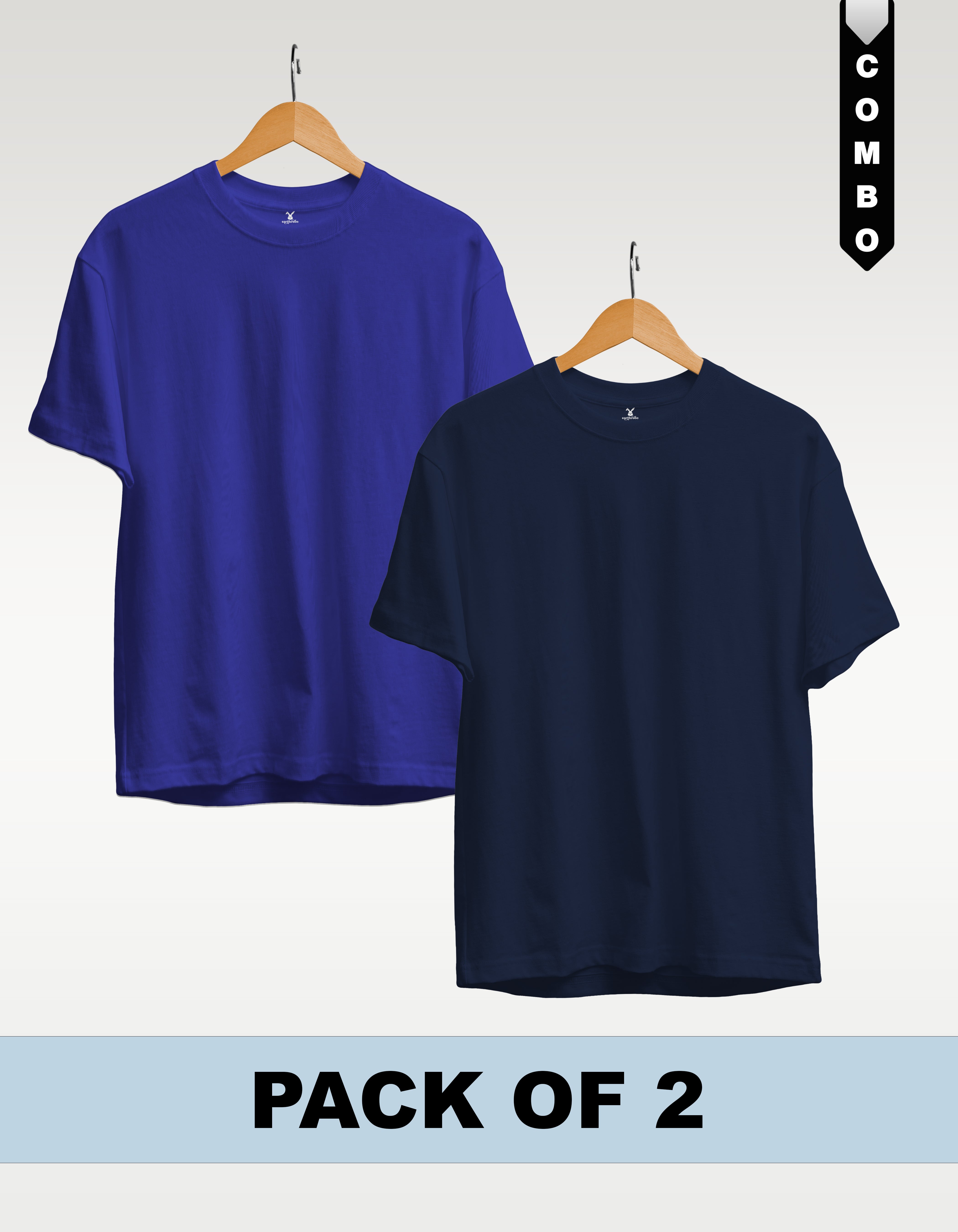 Regular T-Shirt Combo Pack of 2 -Royal Blue