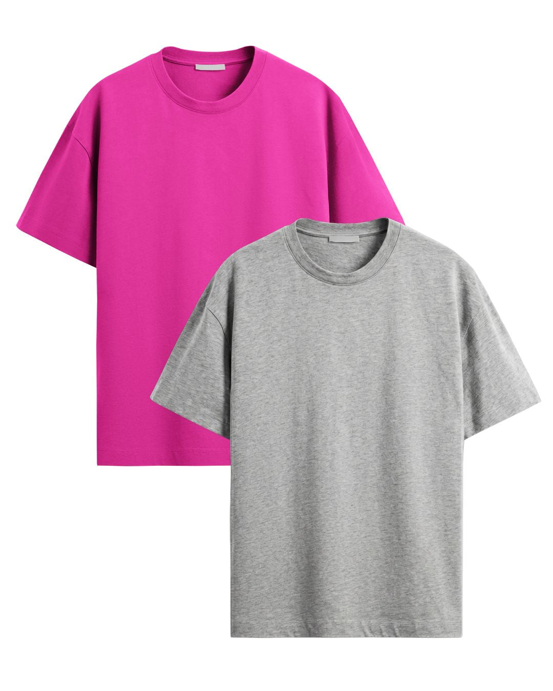 Regular T-Shirt Combo Pack of 2 - Grey Melange