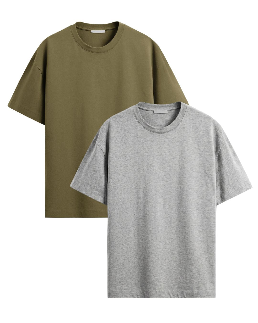 Regular T-Shirt Combo Pack of 2 - Grey Melange