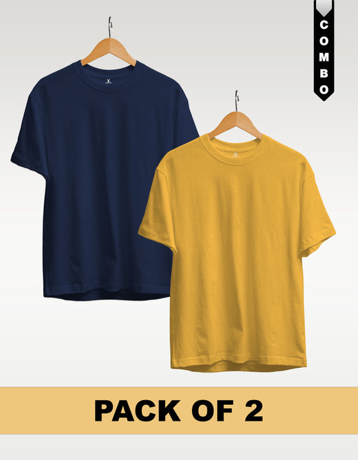 Regular T-Shirt Combo Pack of 2 - Navy Blue