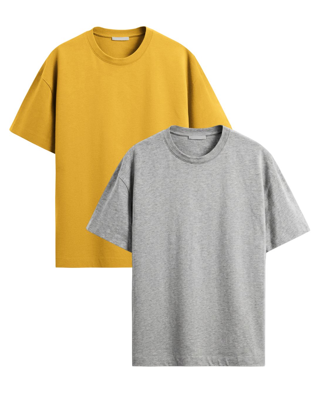 Regular T-Shirt Combo Pack of 2 - Grey Melange