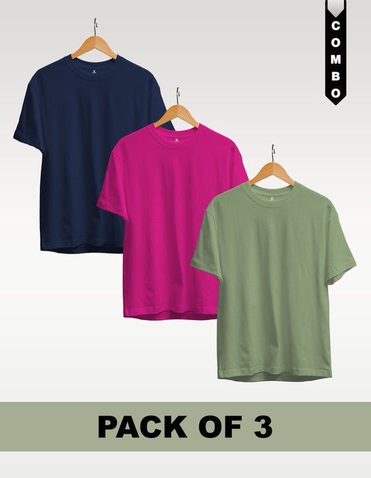 Regular T-Shirt Combo Pack of 3 - Navy Blue