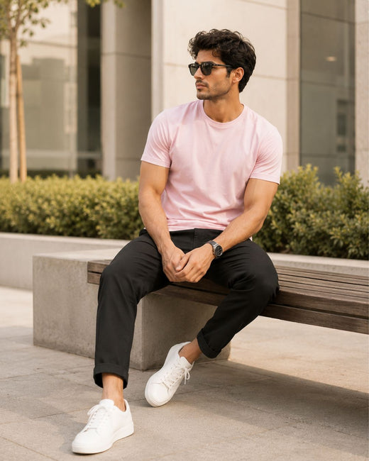 Solids/Plain - Baby Pink Unisex Regular T-Shirts