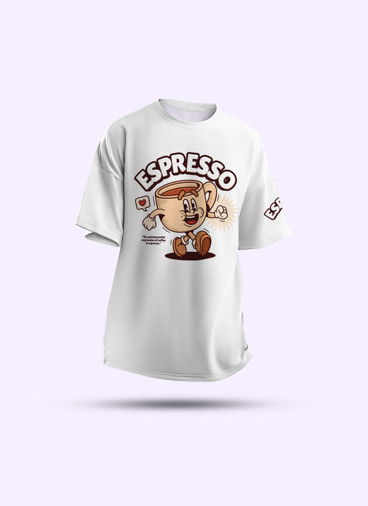 Espresso : Unisex Oversized Half Sleeved T-shirt