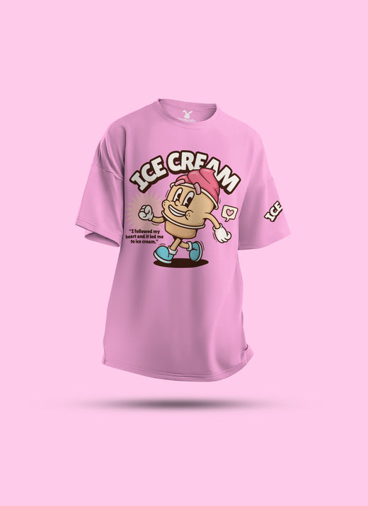 Ice Cream 2 : Unisex Oversized Half Sleeved T-shirt