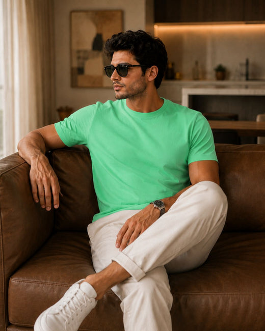 Solids/Plain - Mint Green Unisex Regular T-Shirts