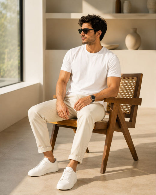 Solids/Plain - White Unisex Regular T-Shirts
