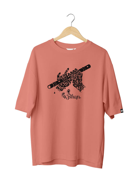Krishna Flute : Unisex Oversized Half Sleeved T-shirt