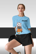 The Aristocats : Women Mint Green Regular Fit Half Sleeved T-shirt