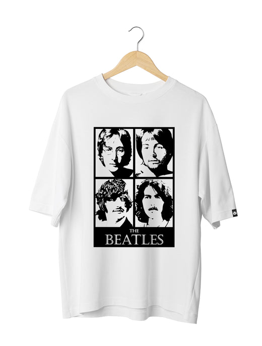 The Beatles : Rock Band Unisex Oversized Half Sleeved T-shirt
