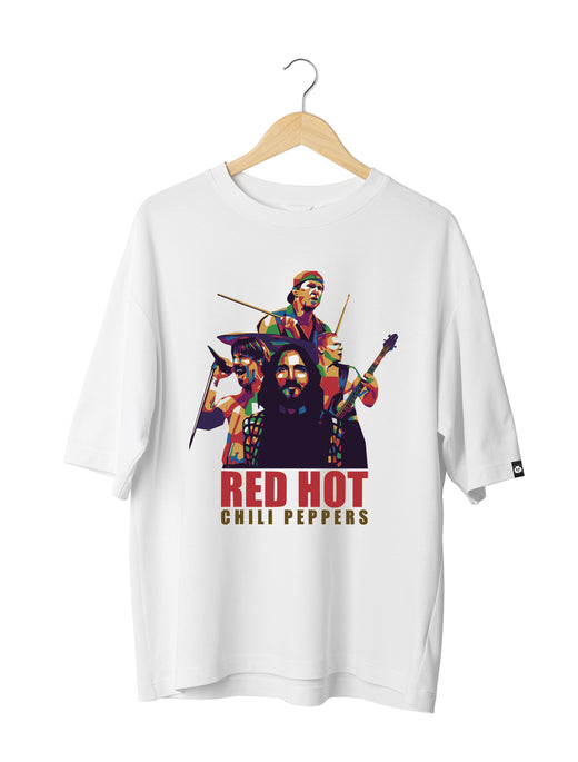 Red Hot Chilli Peppers : Unisex Oversized Half Sleeved T-shirt
