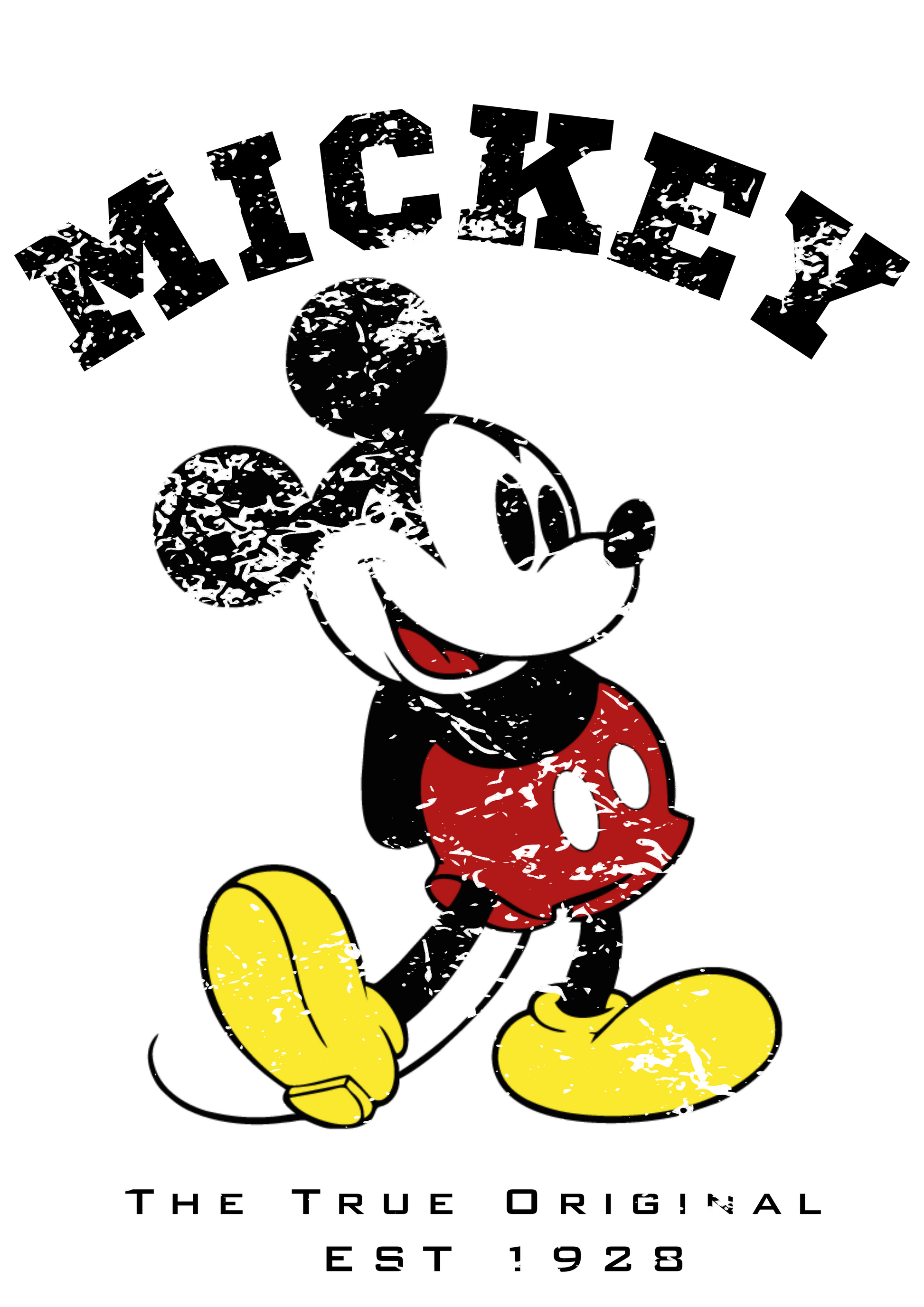 Mickey Mouse: Men White Oversized Half Sleeved T-shirt