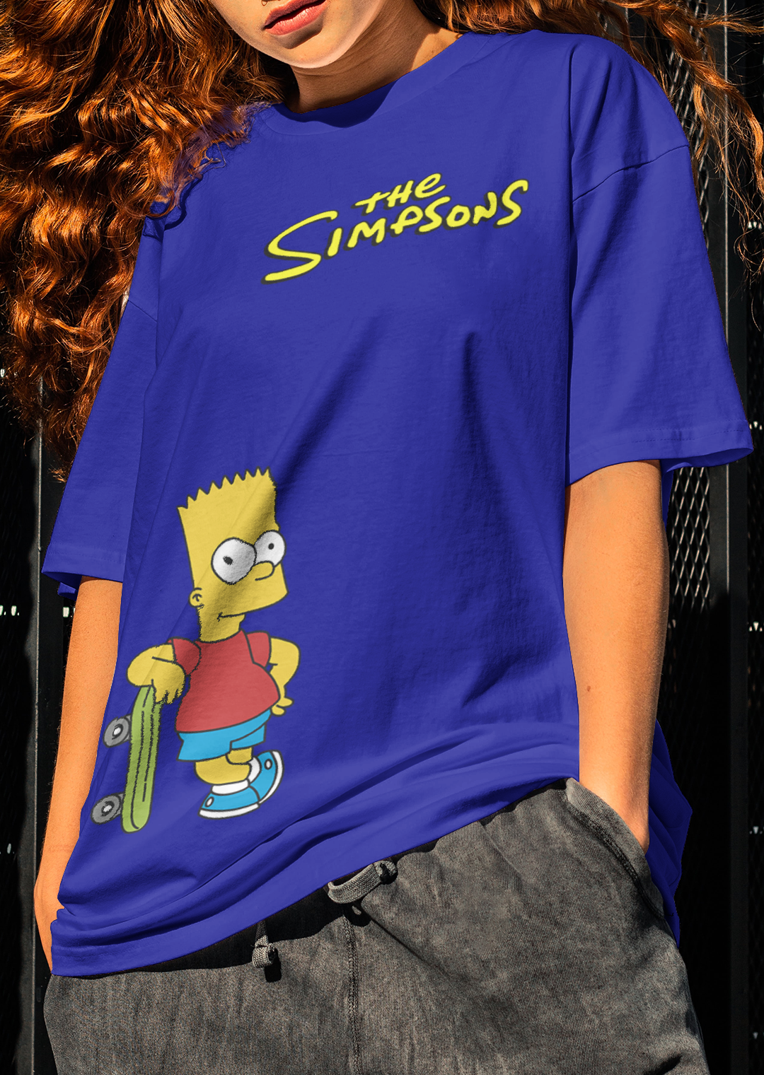 The Simpsons : Women Mustard Yellow Regular Fit Half Sleeved T-shirt