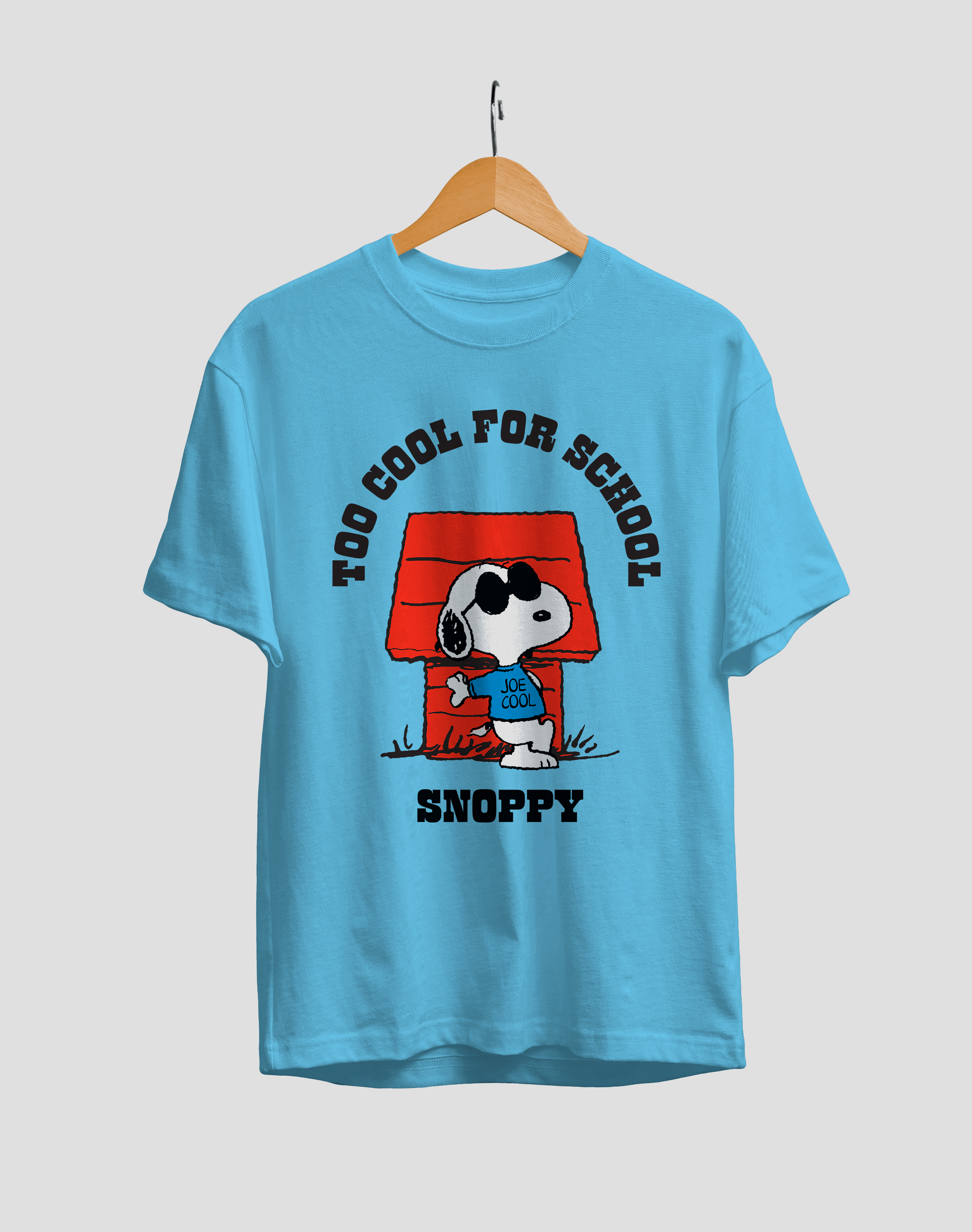 Peanuts: Women Sky Blue Regular Fit Half Sleeved T-shirt