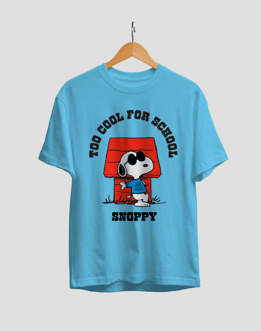 Peanuts: Women Sky Blue Regular Fit Half Sleeved T-shirt