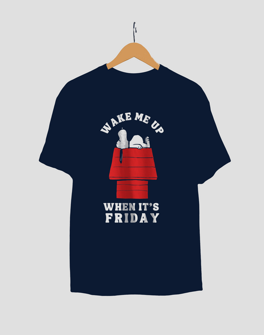 Peanuts: Women Navy Blue Regular Fit Half Sleeved T-shirt
