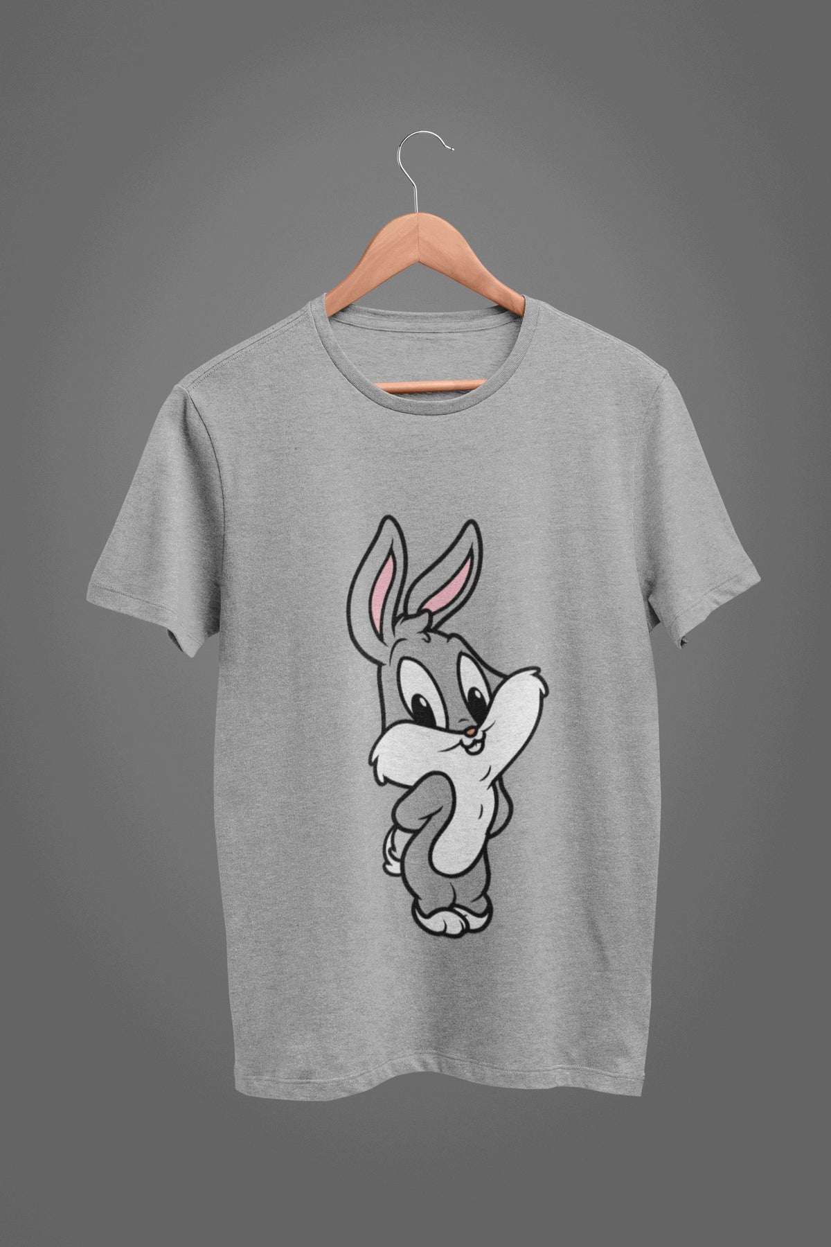 Looney Tunes: Baby Bugs Bunny Women Grey Regular Fit Half Sleeved T-Shirt