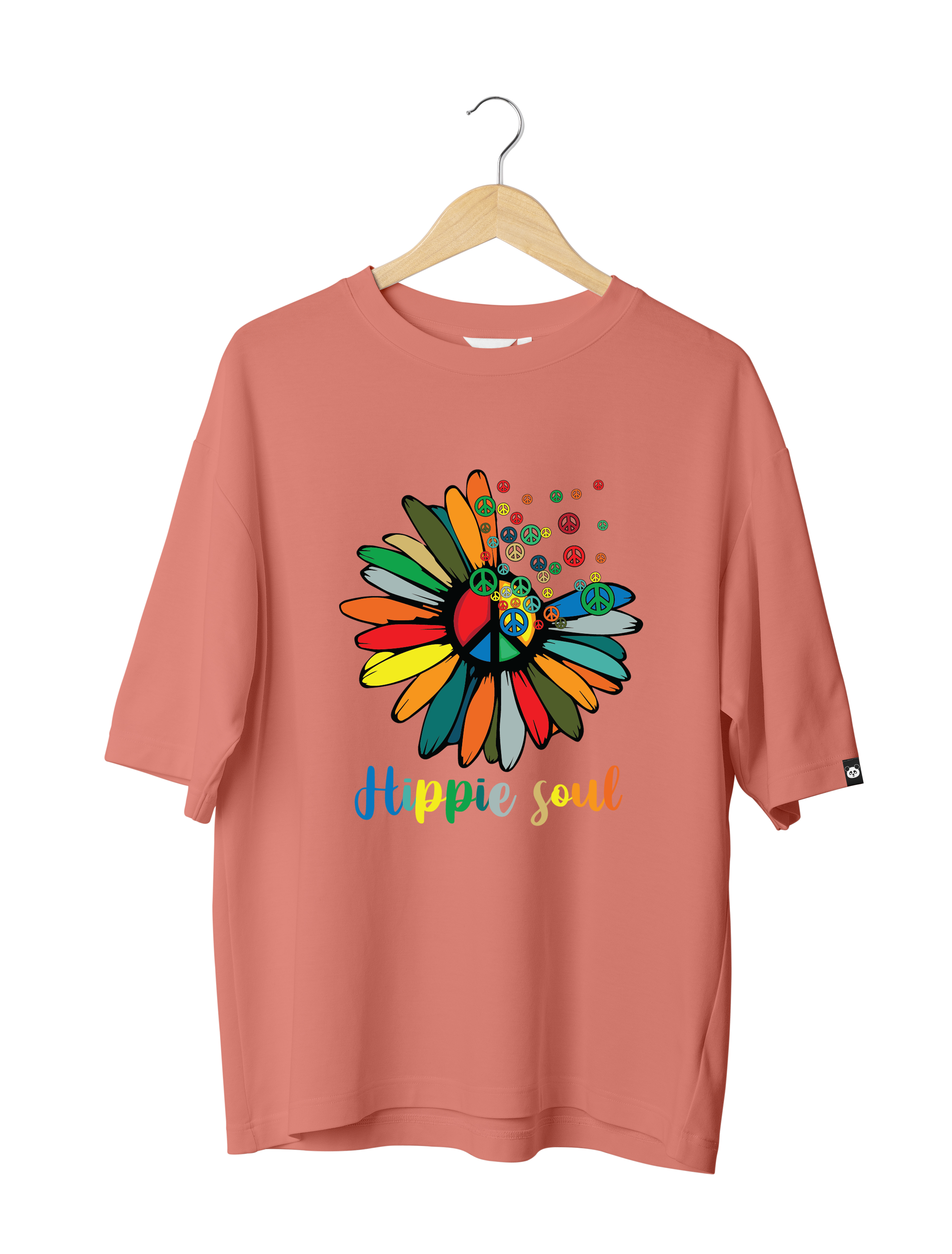 Hippie Soul : Unisex Oversized 100% cotton Half Sleeved T-shirt