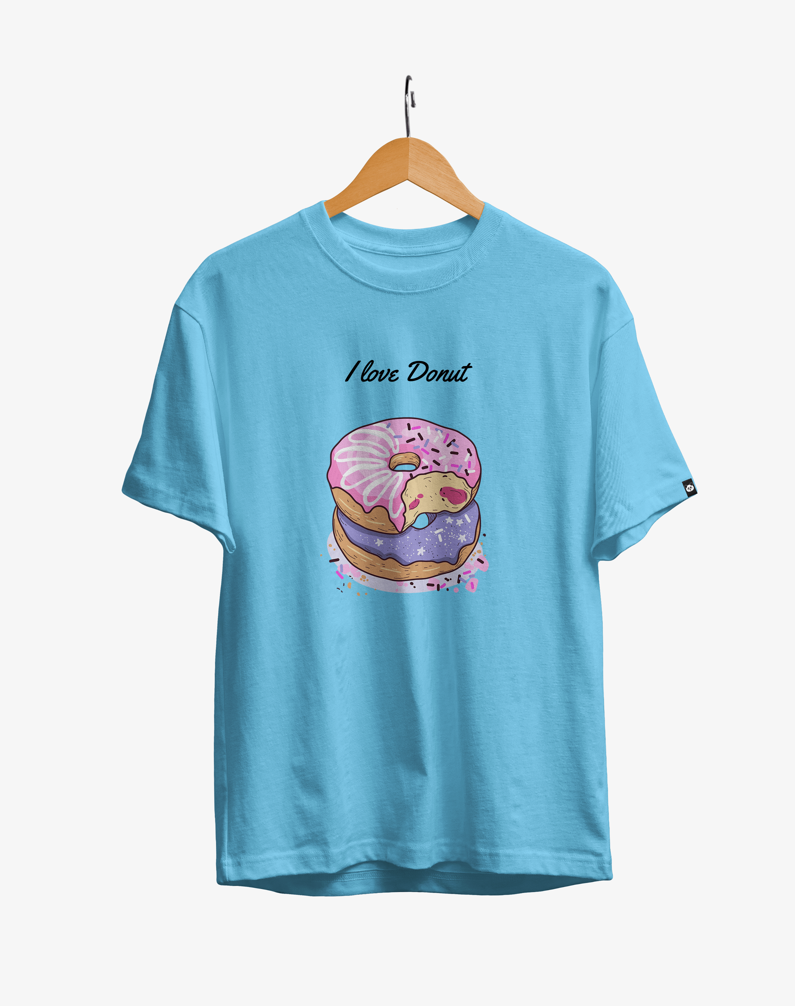 I Love Donut : Unisex Regular Fit Half Sleeved T-shirt