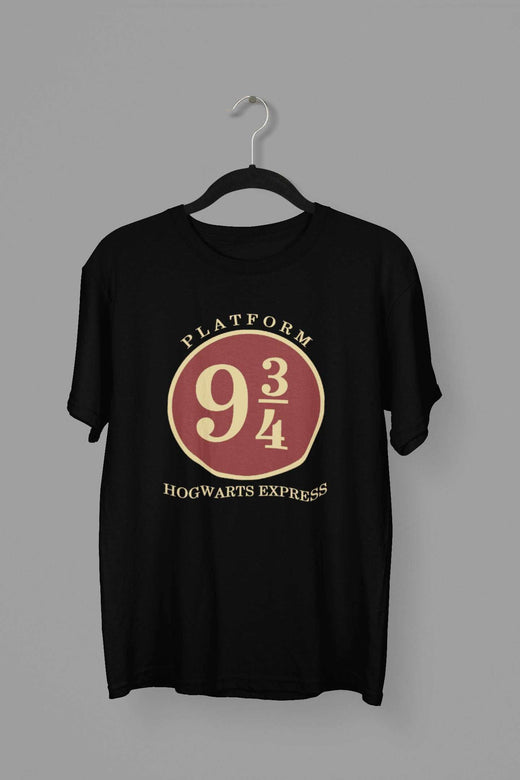 Harry Potter: Women Black Regular Fit Half Sleeved T-shirt