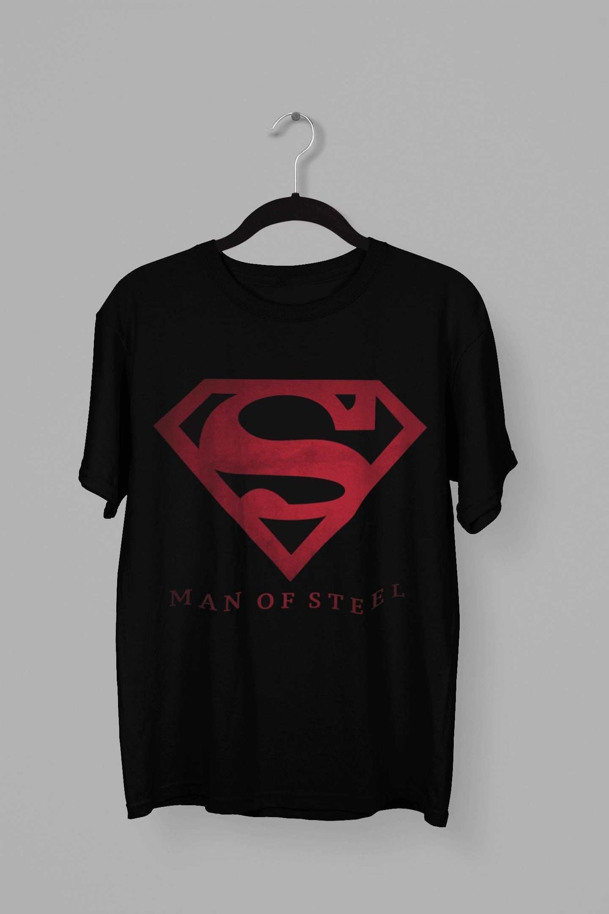 Superman: Women Black Regular Fit Half Sleeved T-shirt