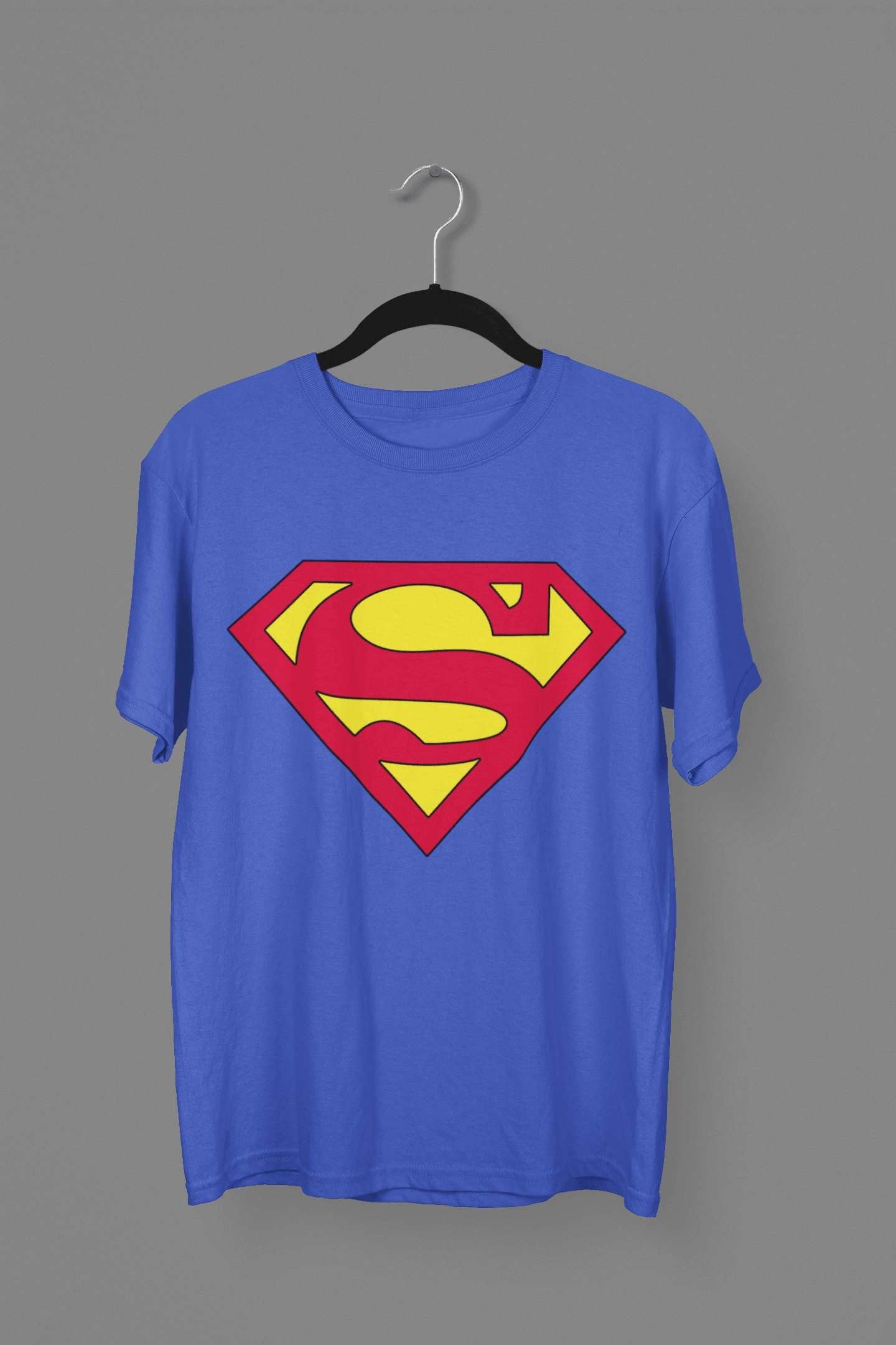 Superman: Women Blue Regular Fit Half Sleeved T-shirt