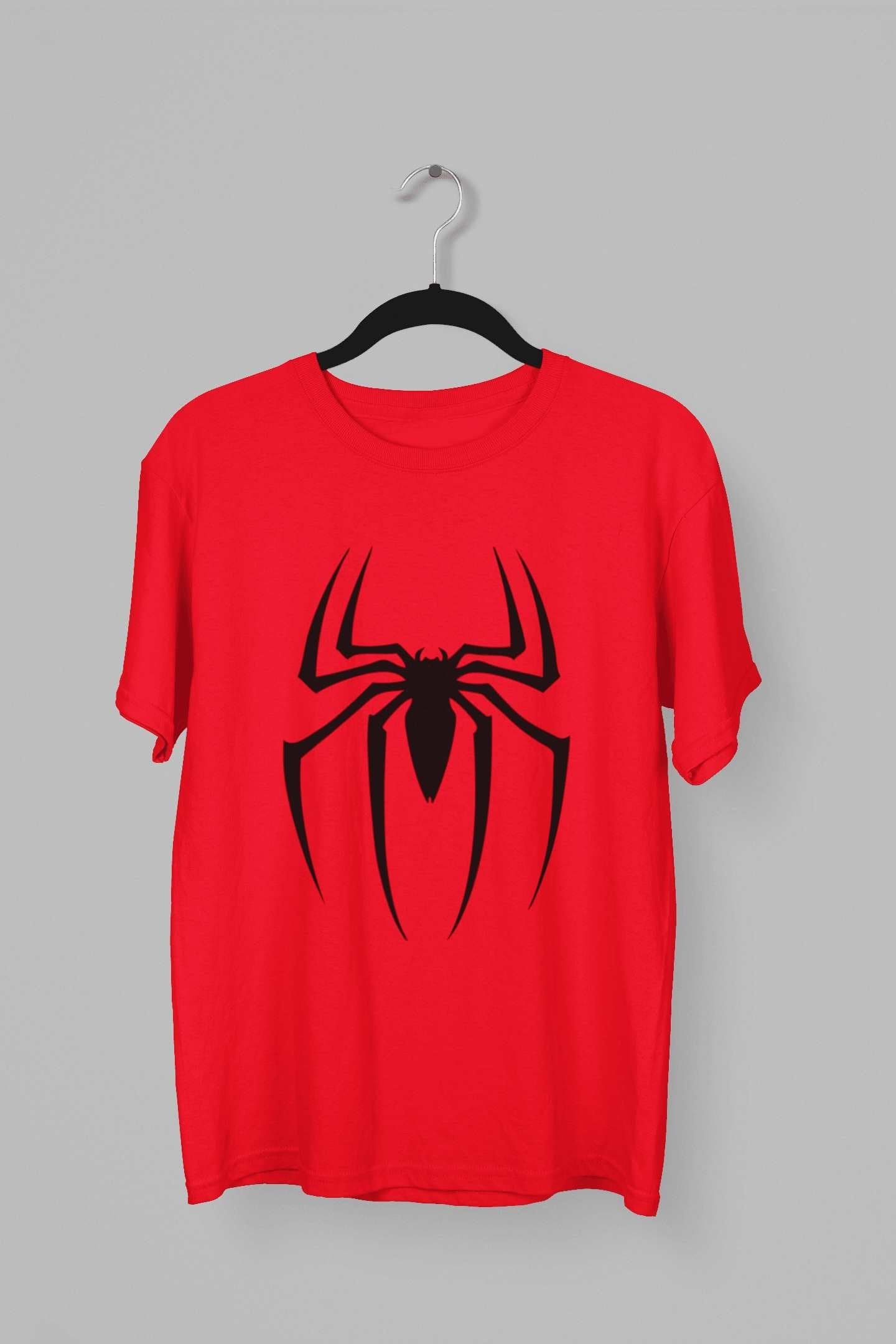 Spiderman: Women Red Regular Fit Half Sleeved T-shirt