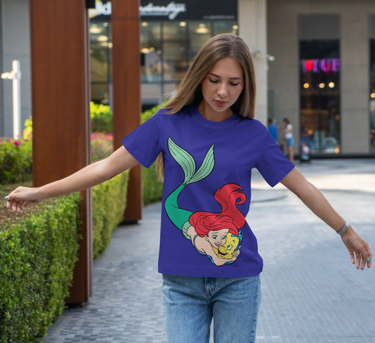 The Little Mermaid : Women Regular Fit Half Sleeved T-shirt 