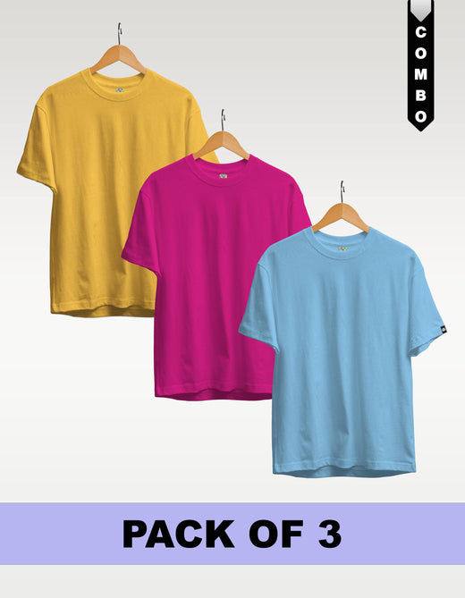 Regular T-Shirt Combo Pack of 3 -Yellow