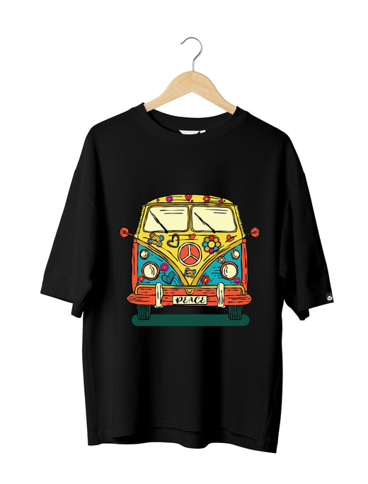 Camping & Peace : Unisex Oversized Half Sleeved T-shirt