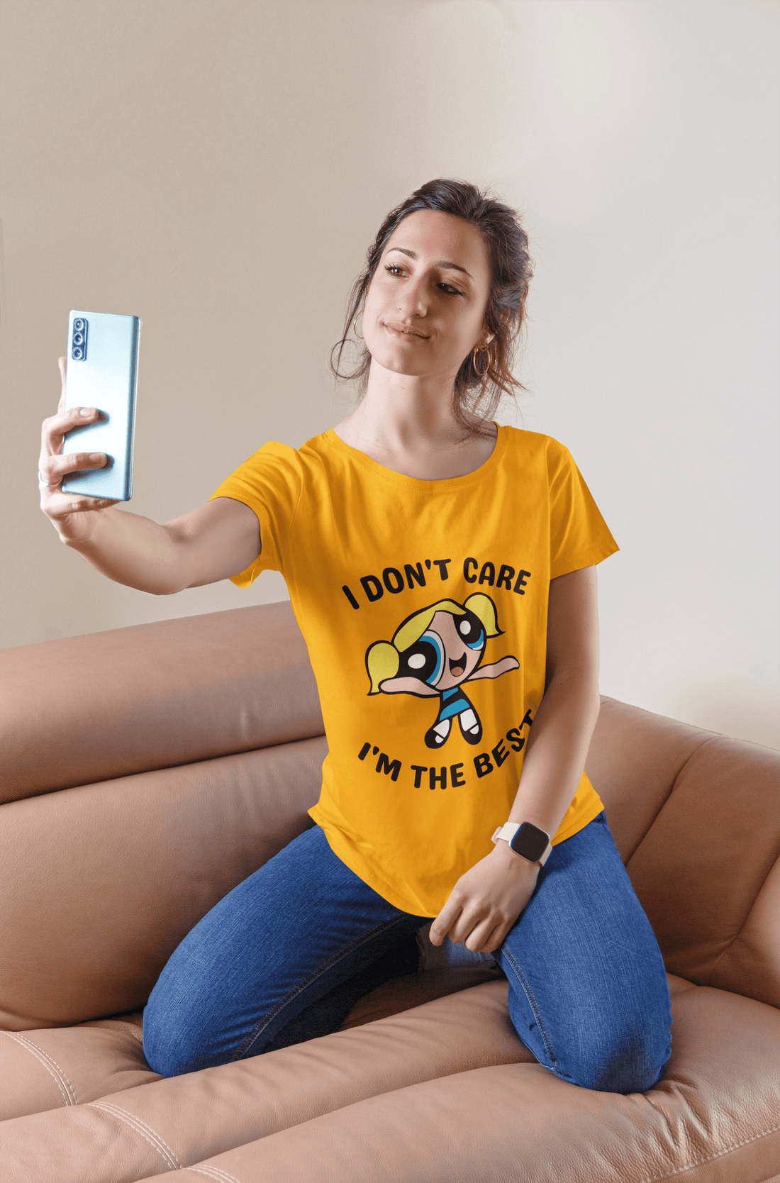 The Powerpuff Girls: I Don't Care - Women Regular Fit Half Sleeved T-shirt